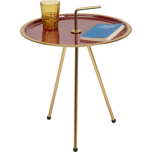 Столик приставной Miami, коллекция "Майами" 42*51*42, Сталь, Золотой, Красный — изображение 2