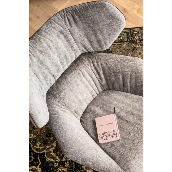 Кресло вращающееся Oval, коллекция "Овал" 85*87*90, Полиэстер, Полиуретан, ДСП, Сталь, Серый — изображение 4