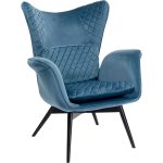 Кресло Tudor, коллекция "Тюдор" 78*100*80, Бархат, Полиуретан, Бук, Сталь, Синий