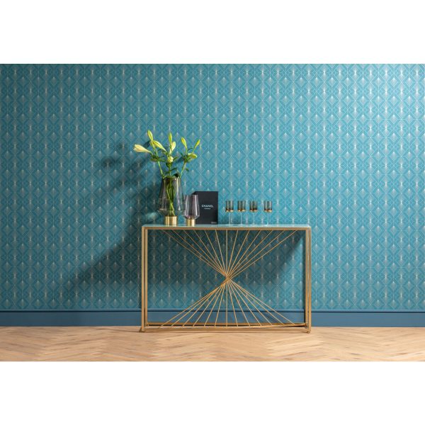 Консоль Luxury, коллекция "Роскошь" 142*88*42, Стекло, Сталь, Белый, Золотой — изображение 2