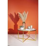 Столик кофейный West Coast, коллекция "Западное побережье" 80*45*80, Стекло, Нержавеющая сталь, Белый — изображение 2