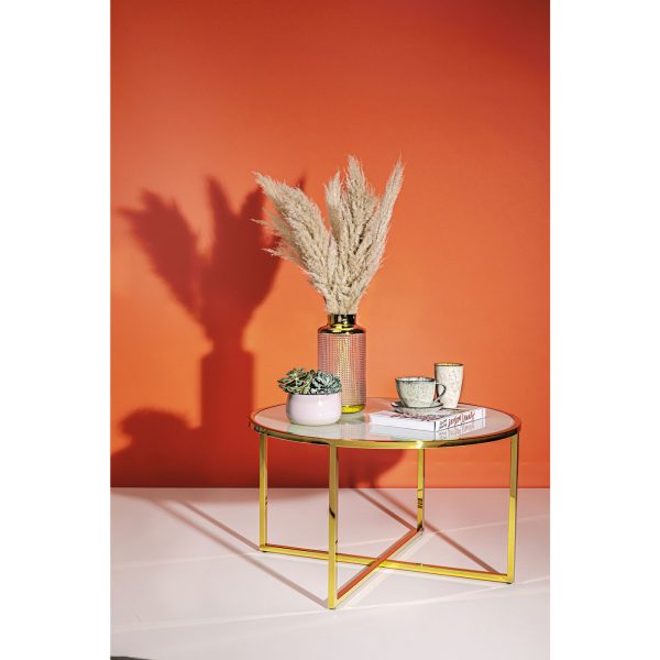 Столик кофейный West Coast, коллекция "Западное побережье" 80*45*80, Стекло, Нержавеющая сталь, Белый — изображение 2