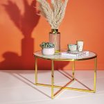 Столик кофейный West Coast, коллекция "Западное побережье" 80*45*80, Стекло, Нержавеющая сталь, Белый — изображение 3