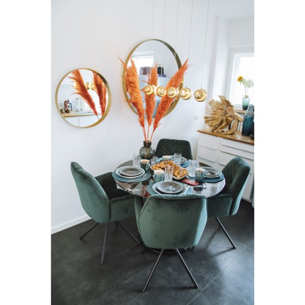 Стул мягкий с подлокотниками Lina, коллекция "Лина" 60*89*65, Бархат, Полиэстер, МДФ, Сталь, Зеленый — изображение 4