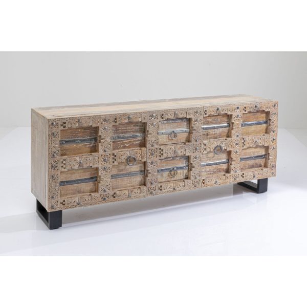 KARE-84885-master-30-1400x1400 Буфет Kalif, коллекция "Калиф", ручная работа 160*70*40, Манго, Стекло, Сталь, Восстановленная древесина, Коричневый — изображение 2