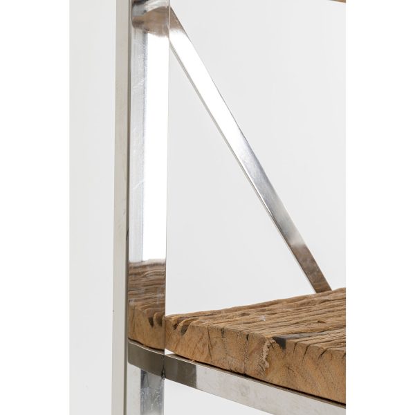 Стеллаж Rustico, коллекция "Рустик" 140*183*42, Нержавеющая сталь, Восстановленная древесина, Коричневый — изображение 4