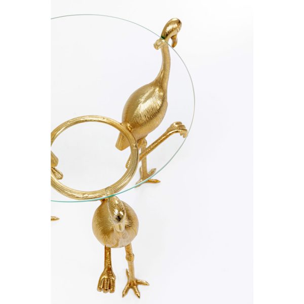 Столик приставной Flamingo, коллекция "Фламинго" 41*59*41, Стекло, Алюминий, Бесцветный, Золотой — изображение 4