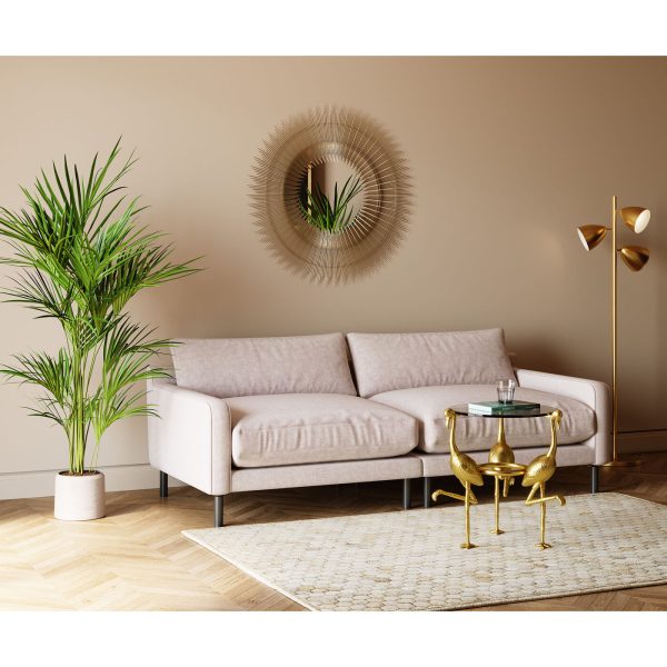 Столик приставной Flamingo, коллекция "Фламинго" 41*59*41, Стекло, Алюминий, Бесцветный, Золотой — изображение 2