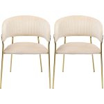 Стул мягкий с подлокотниками Bella, коллекция "Белла", количество предметов 2 57*78*54, Бархат, Полиуретан, Сталь, Бежевый