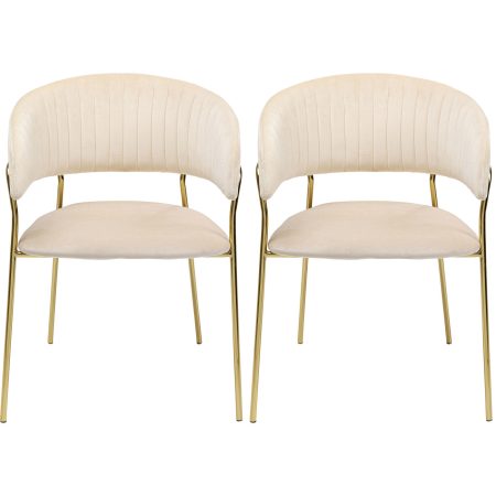 Стул мягкий с подлокотниками Bella, коллекция "Белла", количество предметов 2 57*78*54, Бархат, Полиуретан, Сталь, Бежевый