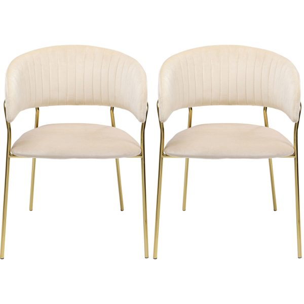 KARE-85305-1400x1400 Стул мягкий с подлокотниками Bella, коллекция "Белла", количество предметов 2 57*78*54, Бархат, Полиуретан, Сталь, Бежевый — изображение 1