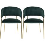 Стул мягкий с подлокотниками Bella, коллекция "Белла", количество предметов 2 57*78*54, Бархат, Полиуретан, Сталь, Зеленый