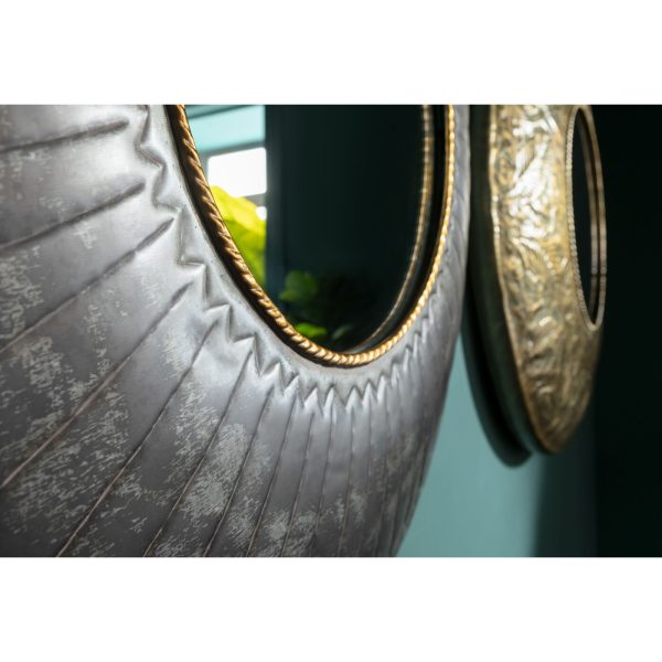 Зеркало Rope, коллекция "Веревка", ручная работа 115*115*9, Сталь, Зеркальное стекло, МДФ, Серый — изображение 3