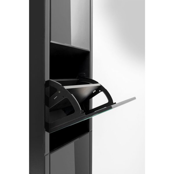 Шкаф для обуви Luxury, коллекция "Роскошь" 55*162*30, Зеркальное стекло, МДФ, Серый — изображение 4