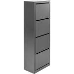 Шкаф для обуви Luxury, коллекция "Роскошь" 55*162*30, Зеркальное стекло, МДФ, Серый — изображение 3