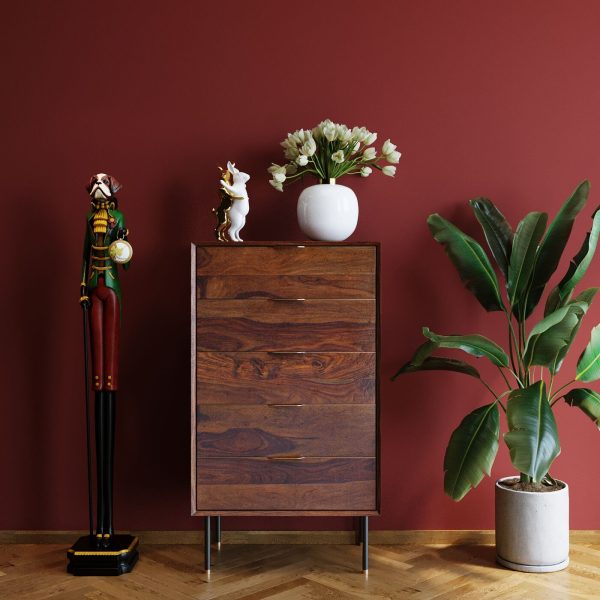 Комод высокий Ravello, коллекция "Равелло" 65*114*40, Палисандр, МДФ, Сталь, Коричневый — изображение 2