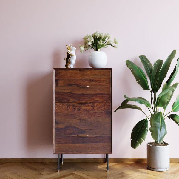 Комод высокий Ravello, коллекция "Равелло" 65*114*40, Палисандр, МДФ, Сталь, Коричневый — изображение 4