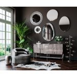 Зеркало Curve, коллекция "Дуга" 60*60*5, Сталь, Зеркальное стекло, Серебряный — изображение 2