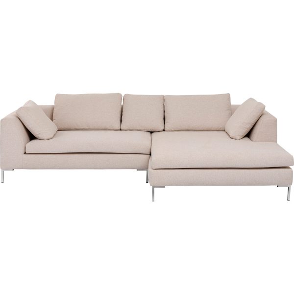KARE-85491-1400x1400 Диван угловой Gianni, коллекция "Джанни" 290*88*167, Полиэстер, Фанера, Бук, Нержавеющая сталь, Бежевый — изображение 1