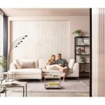 Диван угловой Gianni, коллекция "Джанни" 290*88*167, Полиэстер, Фанера, Бук, Нержавеющая сталь, Бежевый — изображение 3