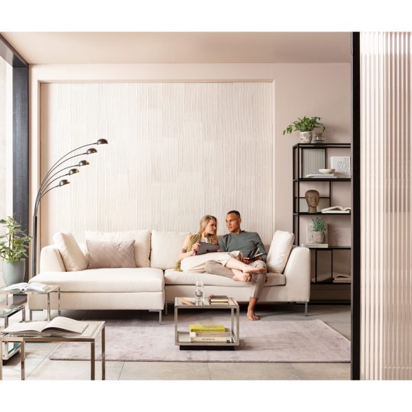 Диван угловой Gianni, коллекция "Джанни" 290*88*167, Полиэстер, Фанера, Бук, Нержавеющая сталь, Бежевый — изображение 3