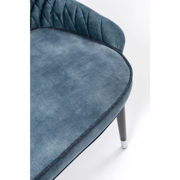 Скамья мягкая Catania, коллекция "Катания" 166*88*56, Бархат, Пенополиуретан, Фанера, Каучуковое дерево, Синий — изображение 4