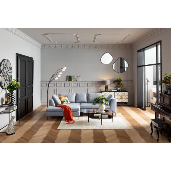 Диван угловой Gianni, коллекция "Джанни" 290*88*167, Полиэстер, Пенополиуретан, Бук, Фанера, Сталь, Светло-серый — изображение 2