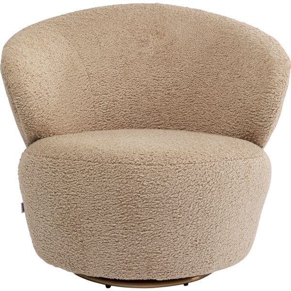 KARE-85994-1400x1400 Кресло вращающееся Carella, коллекция "Карелла" 82*75*81, Полиэстер, Пенополиуретан, Фанера, Сталь, Бежевый — изображение 1