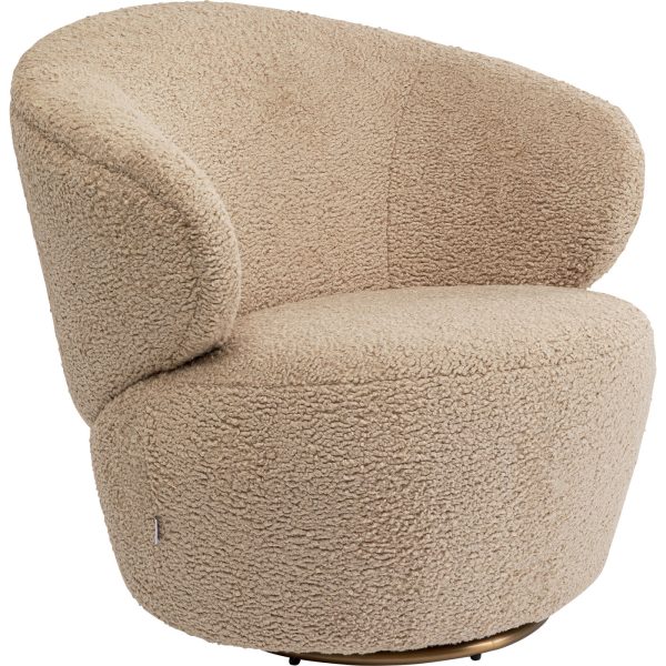 KARE-85994-master-30-1400x1400 Кресло вращающееся Carella, коллекция "Карелла" 82*75*81, Полиэстер, Пенополиуретан, Фанера, Сталь, Бежевый — изображение 2