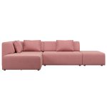Диван угловой Ткань Микровелюр Industrial Loft, коллекция "Брутальный лофт" 308*72*186, Полиэстер, Хлопок, Нейлон, Ткань Микровелюр, Розовый