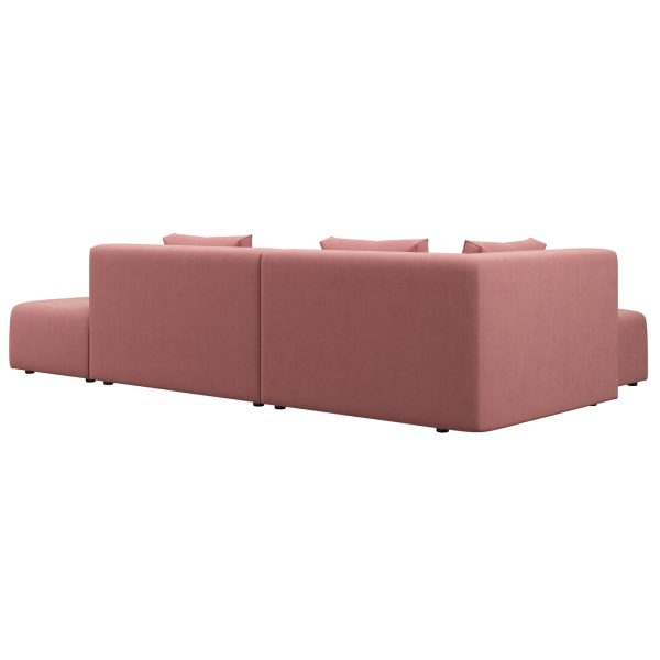 Диван угловой Ткань Микровелюр Industrial Loft, коллекция "Брутальный лофт" 308*72*186, Полиэстер, Хлопок, Нейлон, Ткань Микровелюр, Розовый — изображение 3