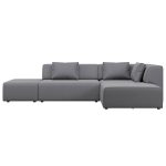 Диван угловой Ткань Микровелюр Industrial Loft, коллекция "Брутальный лофт" 308*72*186, Полиэстер, Хлопок, Нейлон, Ткань Микровелюр, Серый