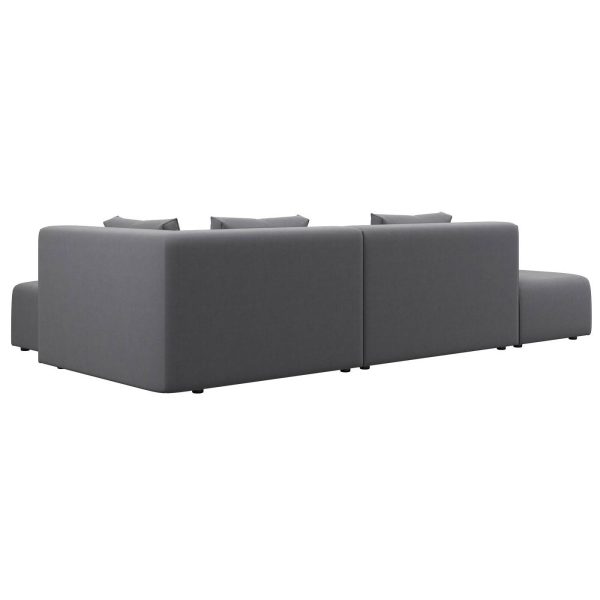 Диван угловой Ткань Микровелюр Industrial Loft, коллекция "Брутальный лофт" 308*72*186, Полиэстер, Хлопок, Нейлон, Ткань Микровелюр, Серый — изображение 3