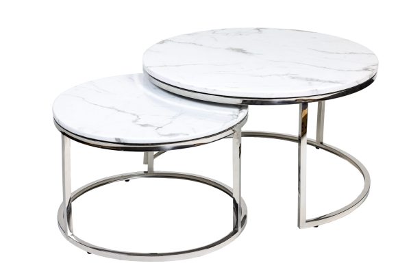 Кофейный столик Silvy Marble (набор из 2-х штук) 0.43x0.8x0.8м