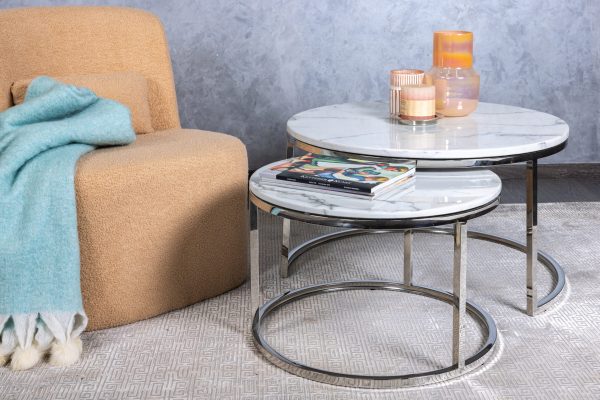 Кофейный столик Silvy Marble (набор из 2-х штук) 0.43x0.8x0.8м — изображение 5