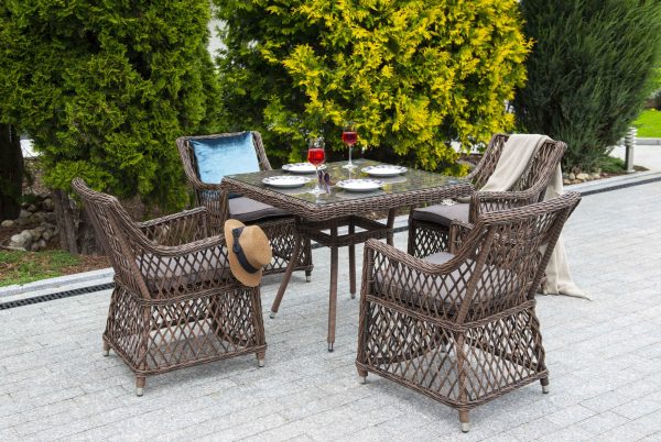 "Айриш" стол плетеный из искусственного ротанга, цвет коричневый — изображение 4