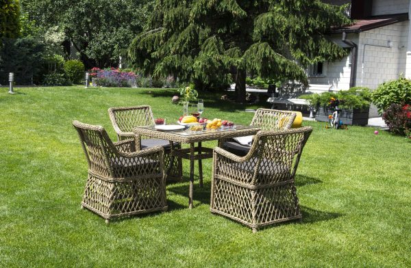 "Айриш" стол плетеный из искусственного ротанга, цвет соломенный — изображение 5