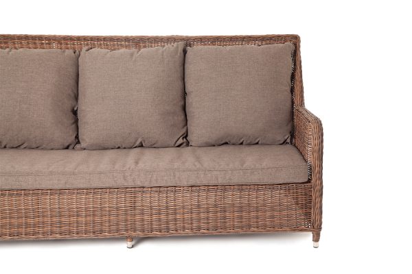 "Гляссе" диван трехместный из искусственного ротанга, цвет коричневый — изображение 3