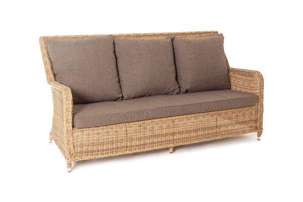 "Гляссе" диван трехместный из искусственного ротанга, цвет соломенный — изображение 4