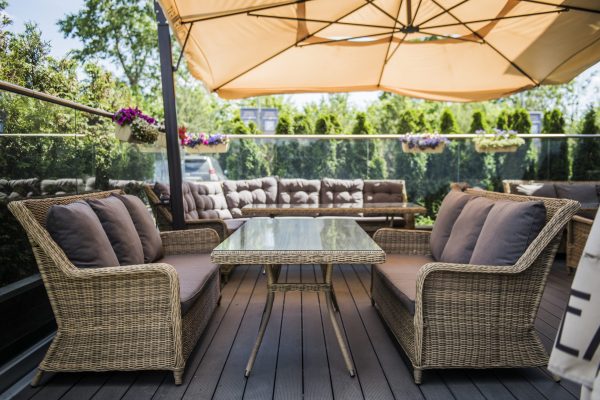 "Гляссе" диван трехместный из искусственного ротанга, цвет соломенный — изображение 5