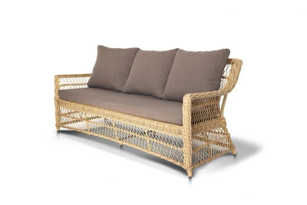 "Гранд Латте" диван трехместный из искусственного ротанга, цвет соломенный — изображение 4