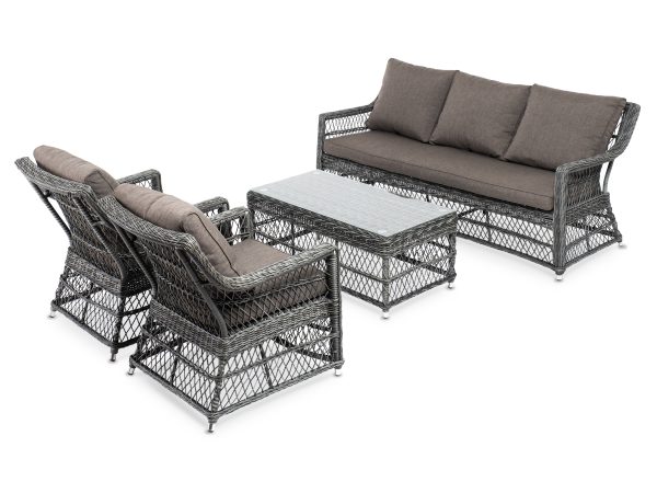 "Гранд Латте" лаунж-зона из искусственного ротанга, цвет графит — изображение 3