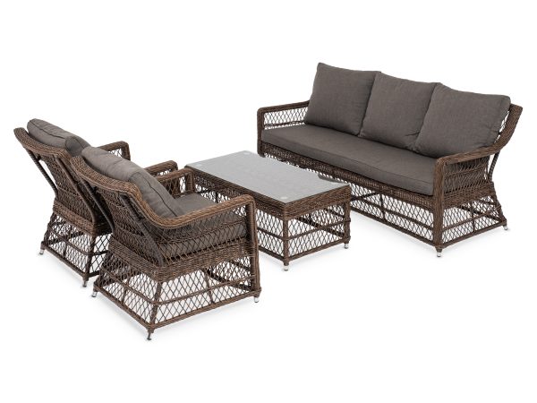 "Гранд Латте" лаунж-зона из искусственного ротанга, цвет коричневый — изображение 4