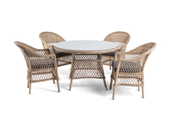 "Дольче" обеденная группа из искусственного ротанга, цвет соломенный — изображение 3