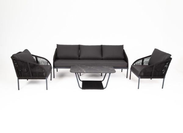 "Канны" лаунж-зона 5-местная плетеная из роупа (веревки), цвет темно-серый — изображение 4