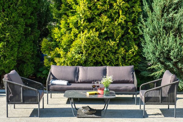 "Канны" лаунж-зона 5-местная плетеная из роупа (веревки), цвет темно-серый — изображение 5