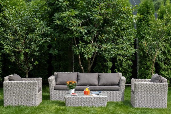 "Капучино" лаунж-зона из искусственного ротанга, цвет бежевый — изображение 4