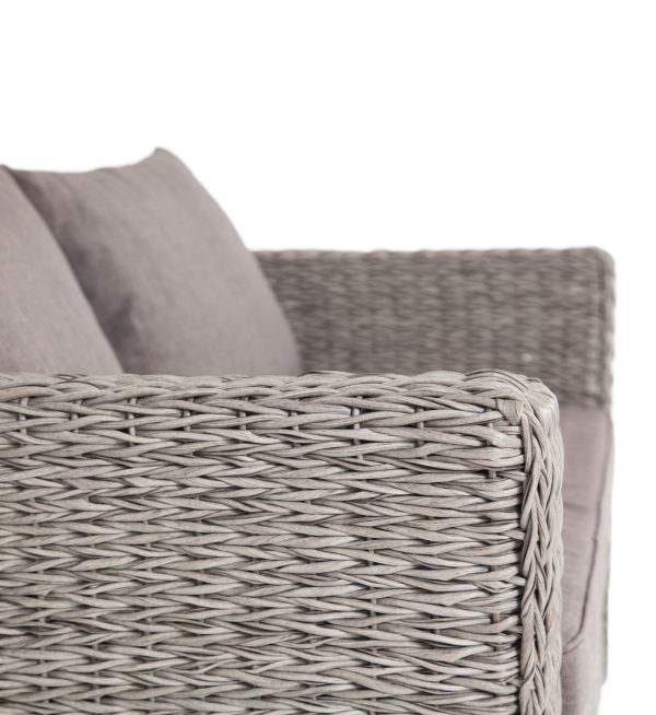 "Капучино" диван из искусственного ротанга (гиацинт) двухместный, цвет серый — изображение 3