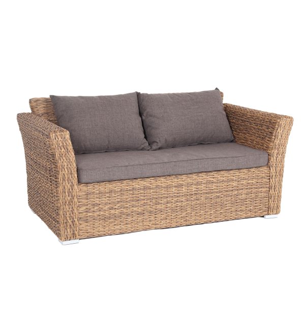 "Капучино" диван из искусственного ротанга (гиацинт) двухместный, цвет соломенный — изображение 4