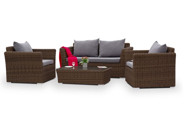 "Капучино" диван из искусственного ротанга двухместный, цвет коричневый — изображение 4